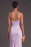Black Mermaid Thick Straps Long Bridesmaid Dress with Slit
