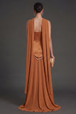 Black A Line Neck Scarf Strapless Long Bridesmaid Dress