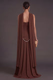 Black A Line Neck Scarf Strapless Long Bridesmaid Dress