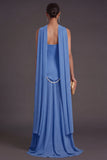 Black A Line Neck Scarf Strapless Long Bridesmaid Dress