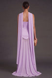 Black A Line Neck Scarf Strapless Long Bridesmaid Dress