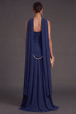 Black A Line Neck Scarf Strapless Long Bridesmaid Dress