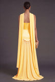 Black A Line Neck Scarf Strapless Long Bridesmaid Dress