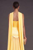 Black A Line Neck Scarf Strapless Long Bridesmaid Dress