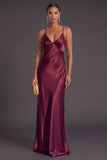 Black Mermaid Spaghetti Straps Long Bridesmaid Dress