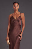 Black Mermaid Spaghetti Straps Long Bridesmaid Dress
