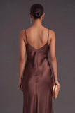 Black Mermaid Spaghetti Straps Long Bridesmaid Dress