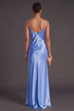 Black Mermaid Spaghetti Straps Long Bridesmaid Dress