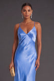 Black Mermaid Spaghetti Straps Long Bridesmaid Dress