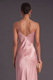Black Mermaid Spaghetti Straps Long Bridesmaid Dress