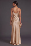Black Mermaid Spaghetti Straps Long Bridesmaid Dress