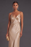 Black Mermaid Spaghetti Straps Long Bridesmaid Dress