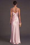 Black Mermaid Spaghetti Straps Long Bridesmaid Dress