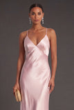 Black Mermaid Spaghetti Straps Long Bridesmaid Dress