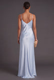 Black Mermaid Spaghetti Straps Long Bridesmaid Dress