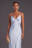 Black Mermaid Spaghetti Straps Long Bridesmaid Dress