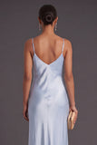 Black Mermaid Spaghetti Straps Long Bridesmaid Dress