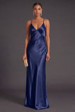 Black Mermaid Spaghetti Straps Long Bridesmaid Dress