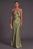Black Mermaid Spaghetti Straps Long Bridesmaid Dress