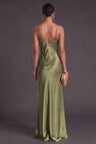 Black Mermaid Spaghetti Straps Long Bridesmaid Dress