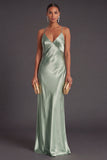Black Mermaid Spaghetti Straps Long Bridesmaid Dress