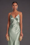 Black Mermaid Spaghetti Straps Long Bridesmaid Dress