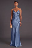 Black Mermaid Spaghetti Straps Long Bridesmaid Dress