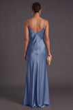 Black Mermaid Spaghetti Straps Long Bridesmaid Dress