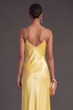 Black Mermaid Spaghetti Straps Long Bridesmaid Dress