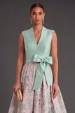 Navy Floral A Line Jacquard Long Wedding Guest Dress