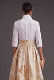 Black Red Floral Collar Neck Jacquard Long Wedding Guest Dress