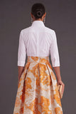 Black Red Floral Collar Neck Jacquard Long Wedding Guest Dress