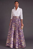 Black Red Floral Collar Neck Jacquard Long Wedding Guest Dress