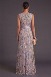 Green Floral Mermaid Ruffled Long Wedding Guest Dress with Slit