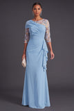 Mermaid Green Floral Embroidered Long Wedding Guest Dress