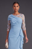 Mermaid Green Floral Embroidered Long Wedding Guest Dress