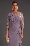 Mermaid Green Floral Embroidered Long Wedding Guest Dress