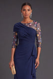 Mermaid Green Floral Embroidered Long Wedding Guest Dress