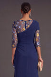 Mermaid Green Floral Embroidered Long Wedding Guest Dress