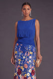 Lilac Mermaid Floral Boat Neck Long Formal Dress