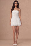 Strapless A Line Little White Dress