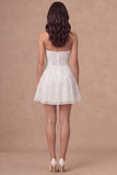 Strapless A Line Little White Dress