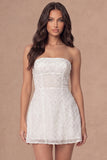 Strapless A Line Little White Dress