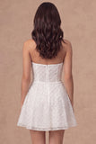 Strapless A Line Little White Dress