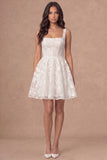 A Line Flora Thick Straps Corset Little White Dress