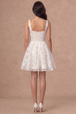 A Line Flora Thick Straps Corset Little White Dress