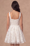 A Line Flora Thick Straps Corset Little White Dress