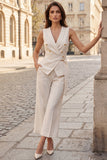Ivory Double Breasted Shawl Peak Work Suits