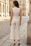 Ivory Double Breasted Shawl Peak Work Suits