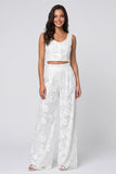 Scoop Floral 2 Piece Ivory Lace Business Suits with Buttons